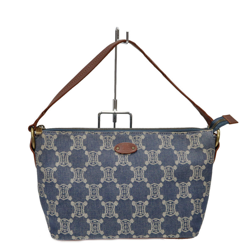 Celine Denim Handbag Leather Navy Blue
